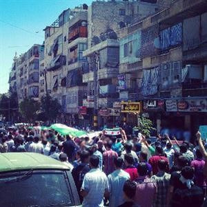 جانب من مظاهرات حي صلاح الدين في حلب