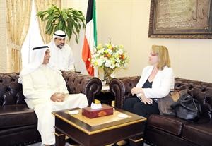 الرئيس احمد السعدون اثناء استقباله سفيرة النرويج﻿