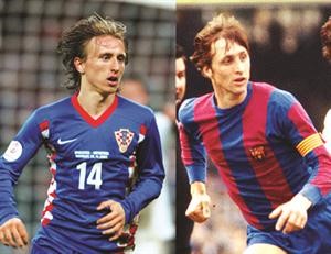 يوهان كرويف وشبيهه لوكا مودريتش﻿