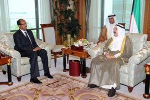 صاحب السمو الامير الشيخ صباح الاحمد مستقبلا وزير خارجية جيبوتي﻿