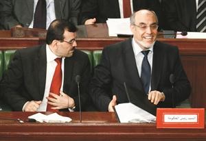 رئيس الوزراء التونسي حمادي الجبالي خلال جلسة مساءلته حول تسليم المحمودي لليبيا رويترز