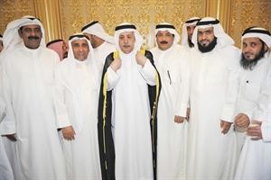 بن جامع مع فهد الميع وعبدالله عكاش خلال حفل التكريم	هاني عبدالله﻿