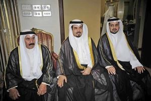 وجهاء قبيلة العوازم خلال حفل تكريم بن جامع﻿
