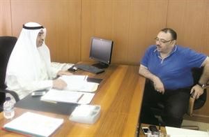 فوزي المجدلي متحدثا للزميل اسامة دياب﻿