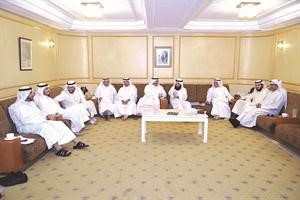 جانب من اجتماع اللجنة التنسقية لكتلة الاغلبية في ديوان احمد السعدون امس ﻿