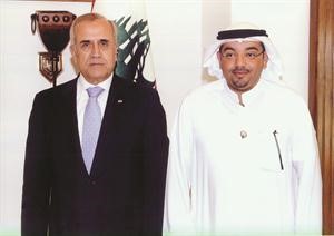 الرئيس سليمان مع رئيس التحرير الزميل يوسف خالد المرزوق