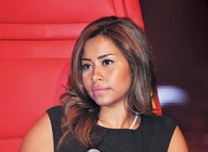 شيرين عبد الوهاب في المؤتمر الصحافي لبرنامج The Voice في بيروت﻿