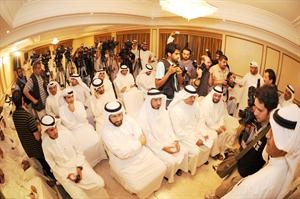دحمد المطر وعبداللطيف العميري في مقدمة الحضور﻿