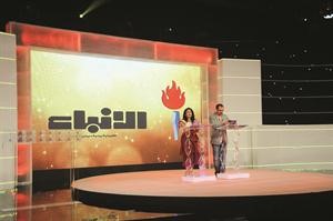 النجم خالد امين والنجمة شهد في برنامج ويانا خلال فقرة الانباء فريال حماد
