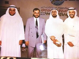 مع رؤساء التحرير جاسم مطر، بدر القصار واحمد المنصور
