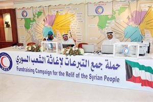 جانب من حملة التبرع لاغاثة الشعب السوري سعود سالم
