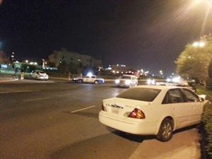 دوريات الامن تغلق احد الطرق المؤدية الى منطقة استعراض صبحان﻿