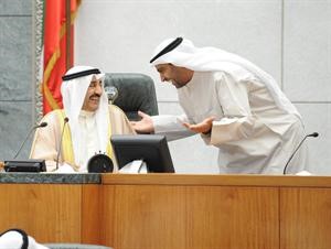 وحديث باسم بين رئيس المجلس جاسم الخرافي والشيخ محمد العبدالله 	هاني الشمري﻿