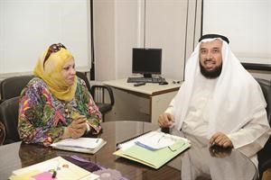 دجاسم الحمدان يتحدث للزميلة ليلى الشافعي