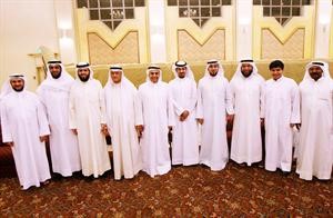 اسامة الشاهين ودعبدالله الطريجي ودعادل الدمخي ودمحمد الكندري مع بعض المهنئين