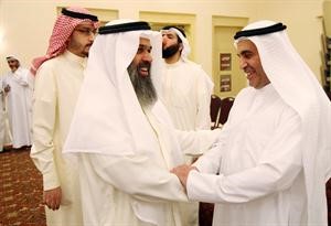دعبدالله الطريجي خلال استقباله احد المهنئين