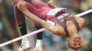 القطري معتز برشم يقفز بالهواء