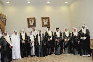 سمو الشيخ ناصر المحمد يتوسط دخالد المذكور والشيخ محمد الخالد ودعادل الفلاح والحضور في اللقاء 	انور الكندري﻿
