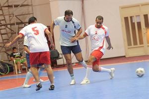 الحارس خالد الفضلي خلال المباراة الاستعراضية
