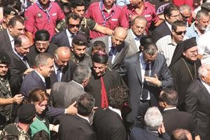 البطريرك الراعي خلال زيارته الى القبيات في عكار امس محمود الطويل﻿