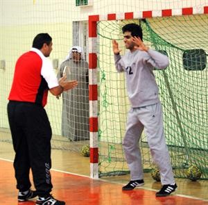 الحارس مهدي خان خلال احد التدريبات