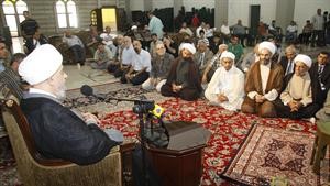 رئيس المجلس الاسلامي الشيعي الاعلى الشيخ عبدالامير قبلان خلال خطبة العيد	محمود الطويل﻿