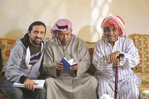 الفرج يتوسط الفنان القدير محمد جابر والمخرج منير الزعبي اثناء تصوير مجموعة انسان