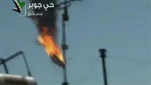 لقطات عن فيديو للمروحية السورية لحظة سقوطها فوق دمشق رويترز