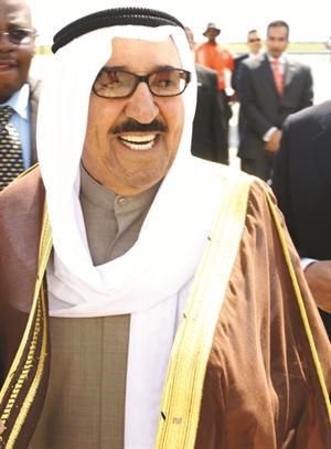 صاحب السمو الامير الشيخ صباح الاحمد لدى وصوله الى مطار جون اف كنيدي﻿