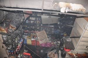 الحريق خلف اضرارا مادية الى جانب المصابين
