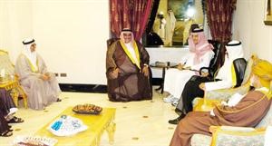 وزراء الخارجية الخليجيون خلال زيارتهم الامير سعود الفيصل﻿