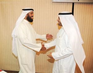 دخالد شخير خلال استقباله فلاح الصواغ
