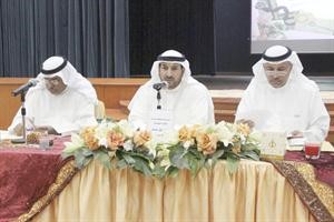 طلق الهيم متحدثا خلال اللقاء
