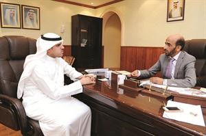 دعبدالله الحمادي متحدثا للزميل عبدالكريم العبدالله﻿
