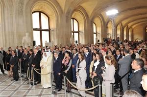 جانب من الحضور في افتتاح الجناح الاسلامي