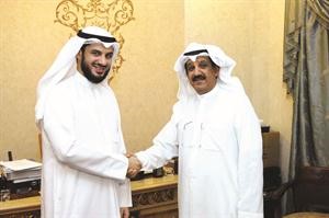 بورحمة خلال استقباله الزميل ناصر الخالدي