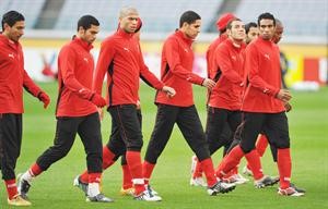 لاعبو الاهلي في تدريب سابق
