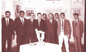 سامي محمد في حفل الرابطة بالقاهرة مع السفير حمد الرجيب