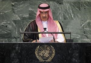 نائب وزير الخارجية السعودي الامير عبدالعزيز بن عبدالله بن عبدالعزيز يلقي كلمته امام الجمعية العامة للامم المتحدةاپ