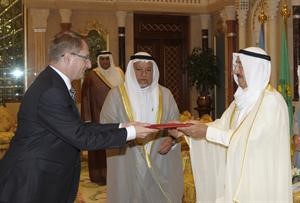 صاحب السمو الامير يتسلم اوراق اعتماد سفير النمسا﻿