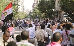 جانب من الاشتباكات في ميدان التحرير اپ﻿
