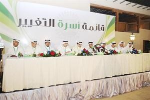 قائمة اسرة التغيير خلال المؤتمر الصحافي 	هاني عبدالله﻿