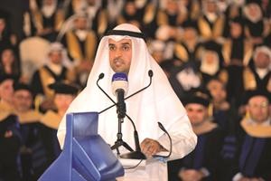 دنايف الحجرف يلقي كلمته في الحفل﻿