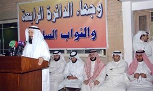 هايف متحدثا خلال اللقاء التشاوري مع وجهاء قبيلة مطير﻿