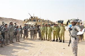 جانب من التمرين المشترك للحرس مع الجيش الاميركي﻿
