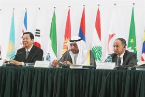 الفهد مترئسا الجمعية العامة لـ الاولمبي الاسيوي بحضور حسين المسلم﻿