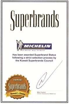 «ميشلان الكويت» تحصل على «Superbrand»