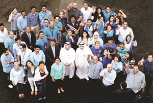 لقطة جماعية لموظفي الوطنية للاتصالات خلال مشاركتهم في فعاليات اليوم العالمي للسكري