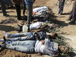 ضحايا قتلوا في غارة جوية من طائرات النظام على داريا	رويترز﻿