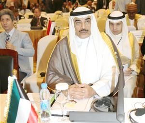 الشيخ صباح الخالد خلال مشاركته في الاجتماع
